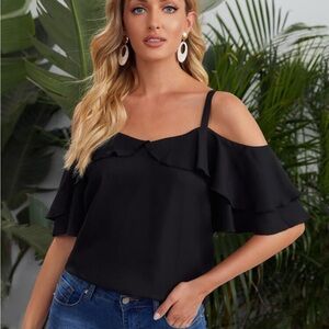 Elegant Black Off-Shoulder Women's Top